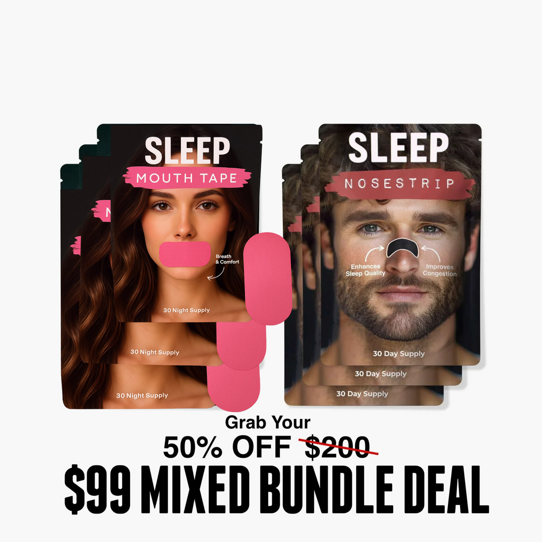 Mouth Tape  +  Nose Strip Bundle